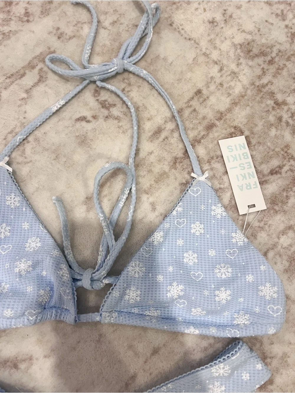 Frankies Bikinis Tia Waffle Triangle Bikini Set